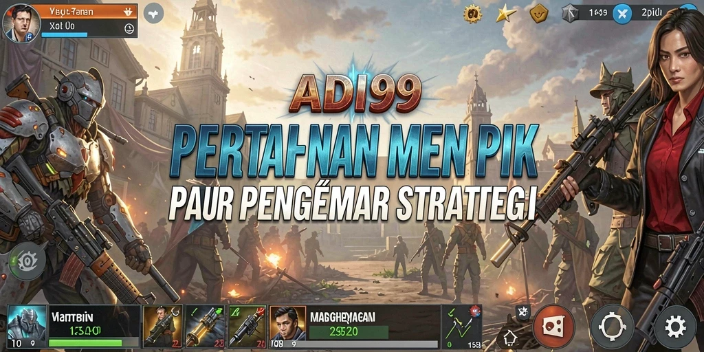 Tampilan menarik dari gameplay Tower Defense di ADI99.