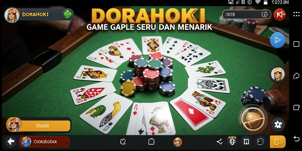 Tampilan gameplay seru dalam DORAHOKI saat bermain Gaple.