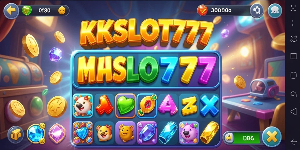 Screenshot gameplay KKSLOT777 dengan aksi mencocokkan simbol Match-3.