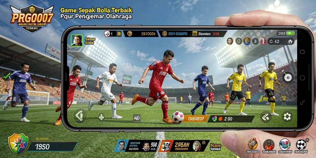 Tampilan gameplay PRG007 yang mendebarkan dalam pertandingan sepak bola.