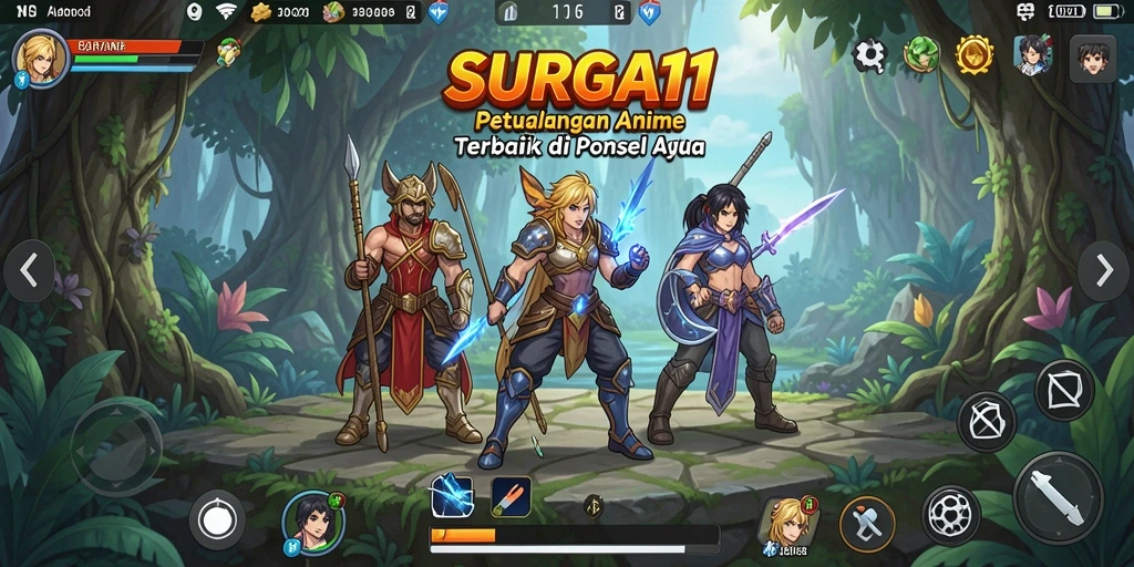 Tangkapan layar SURGA11 menampilkan aksi epik dalam pertarungan Anime.